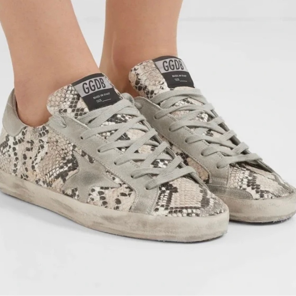 Golden Goose Super Star Sneakers Snakeskin Size 37